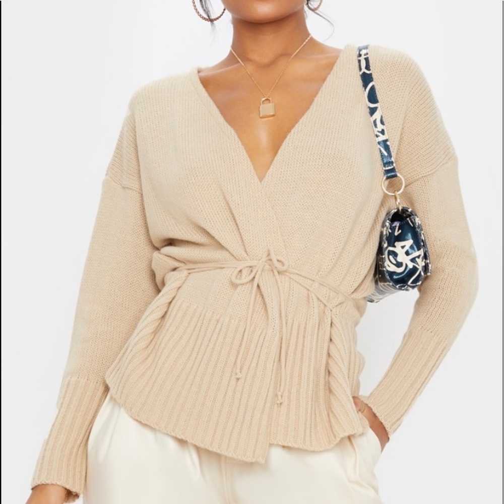 brand new wrap tie cardigan; pretty little thing